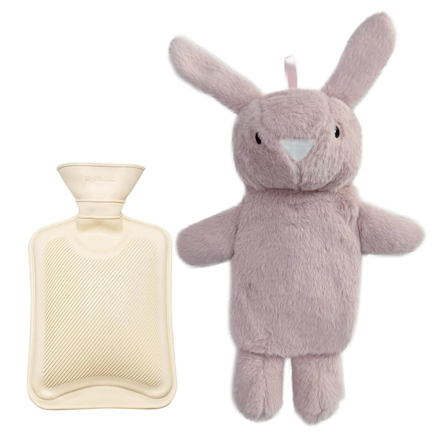 Bouillote Peluche Chauffante, Bouillotte Eau Chaude pour Enfant et Adulte, Cute Bouillotte Peluche avec Couvercle Souple 500ml, Cadeaux pour et Hiver, Mère, Fille, Petite Amie(Pingouin)